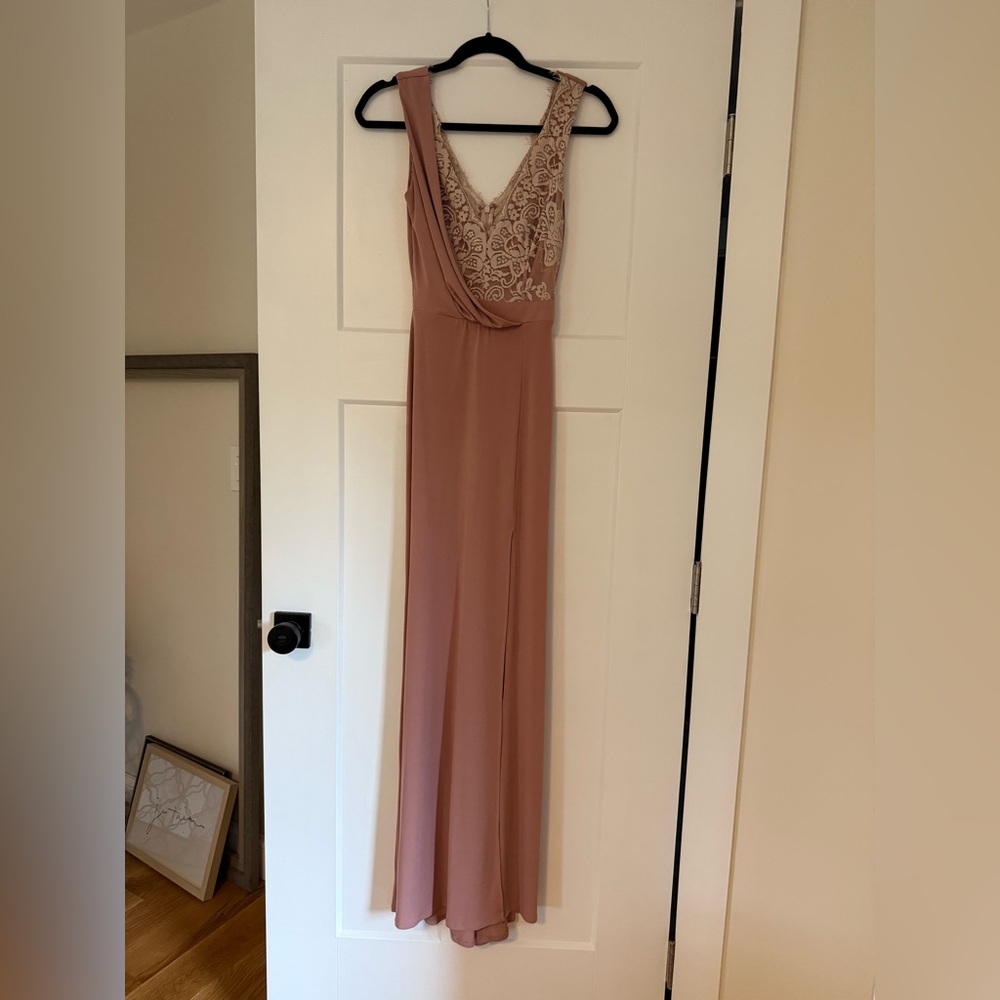 ASOS Blush Maxi Dress with Lace Detail